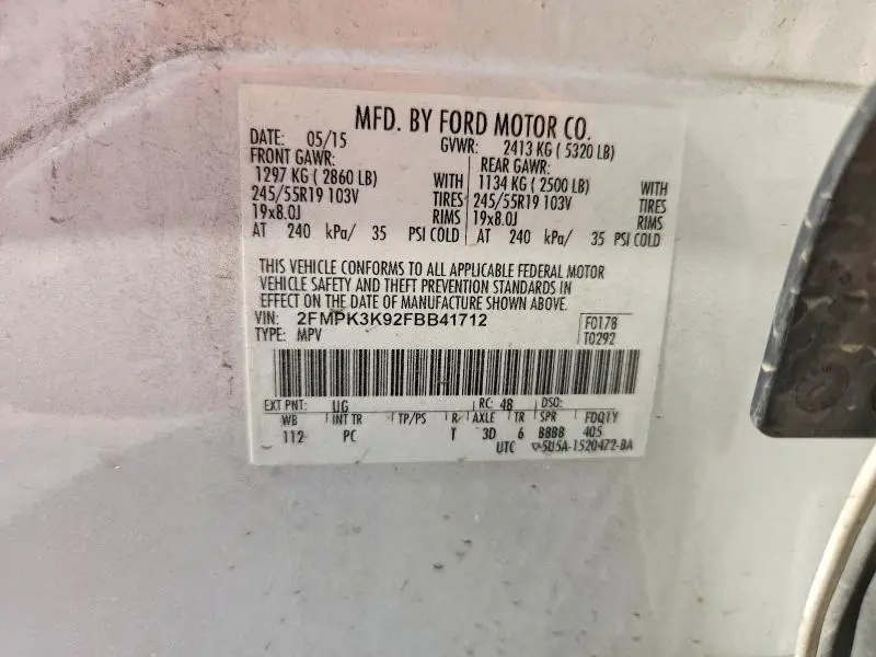 2015 FORD EDGE TITANIUM  