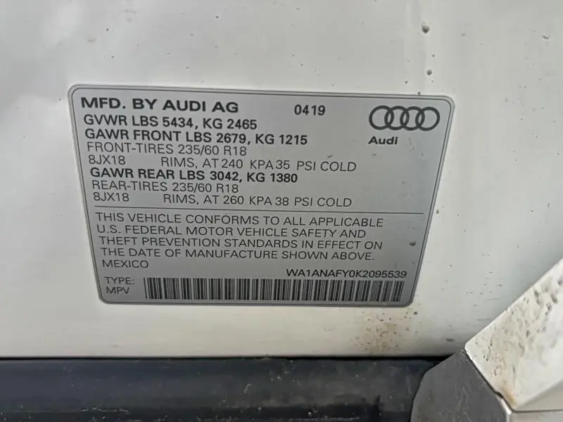 2019 AUDI Q5 PREMIUM  