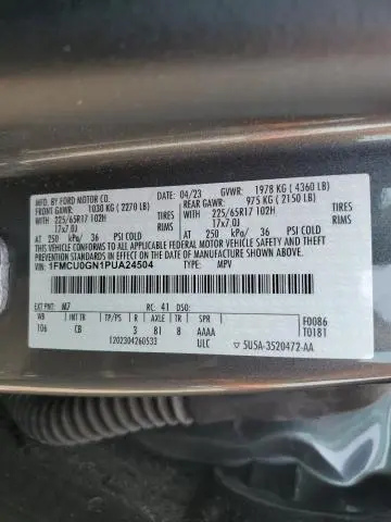 2023 FORD ESCAPE ACTIVE  