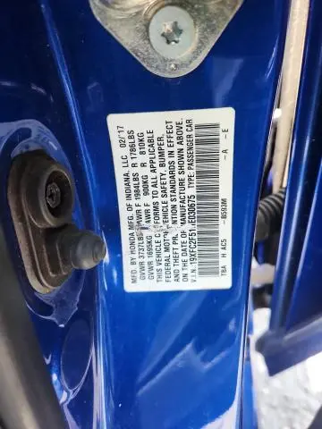 2017 HONDA CIVIC LX  