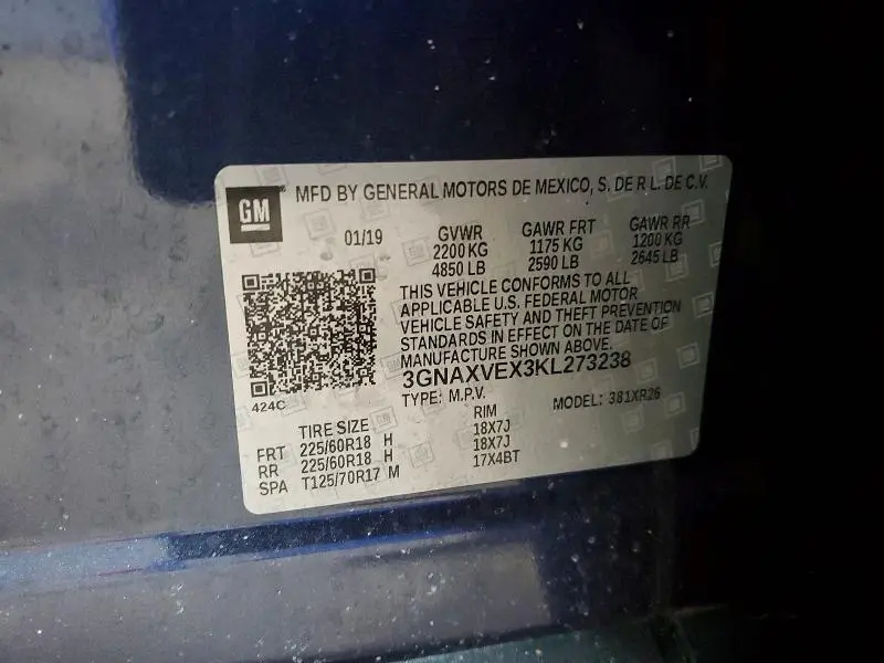 2019 CHEVROLET EQUINOX LT  