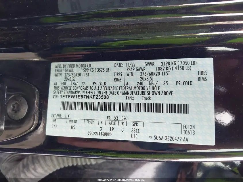 2022 FORD F-150 LARIAT