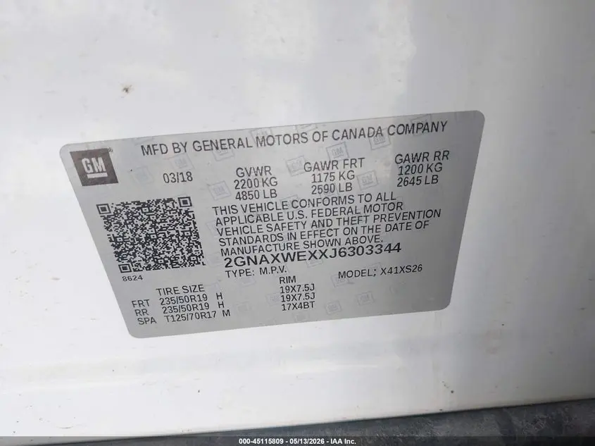 2018 CHEVROLET EQUINOX PREMIER