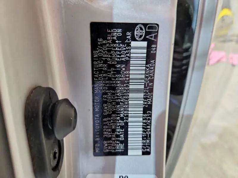 2016 TOYOTA COROLLA LE  