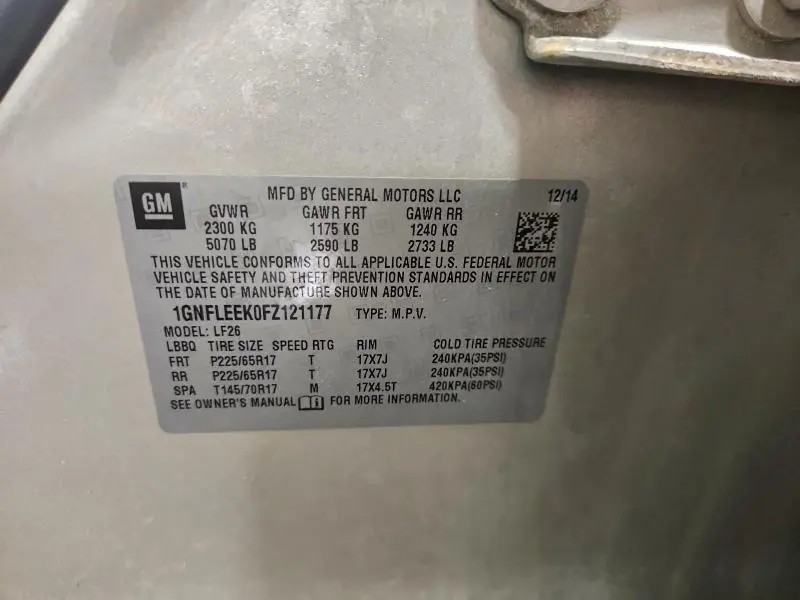 2015 CHEVROLET EQUINOX LS  