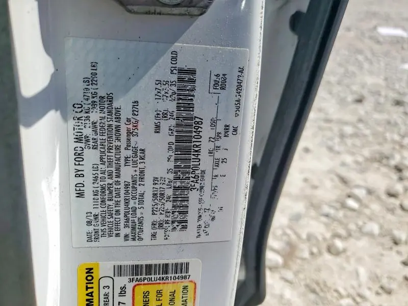 2019 FORD FUSION   