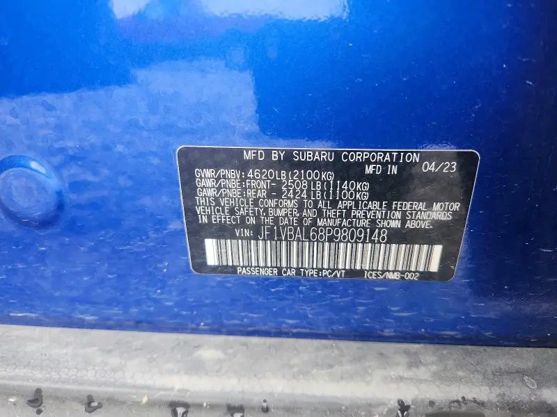2023 SUBARU WRX LIMITED  