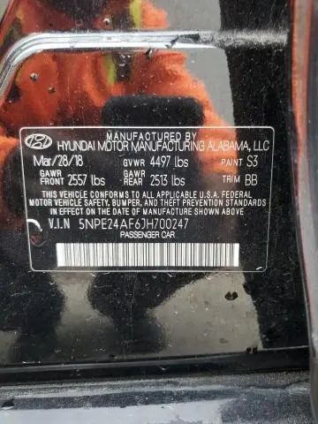 2018 HYUNDAI SONATA SE  