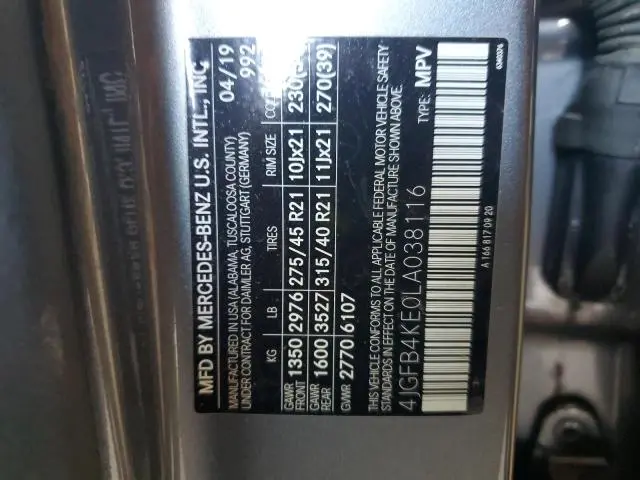 2020 MERCEDES-BENZ GLE 350 4MATIC  