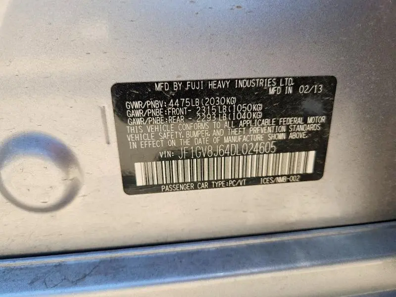 2013 SUBARU IMPREZA WRX STI  