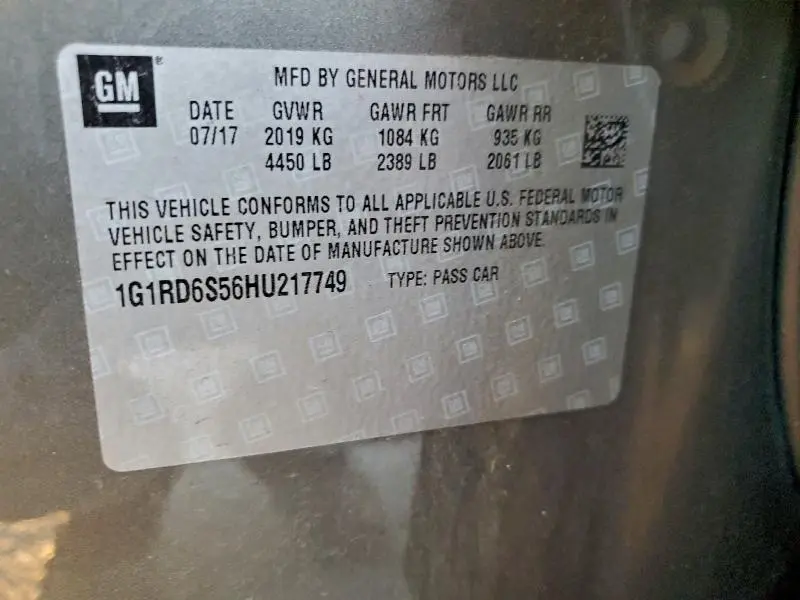 2017 CHEVROLET VOLT PREMIER  