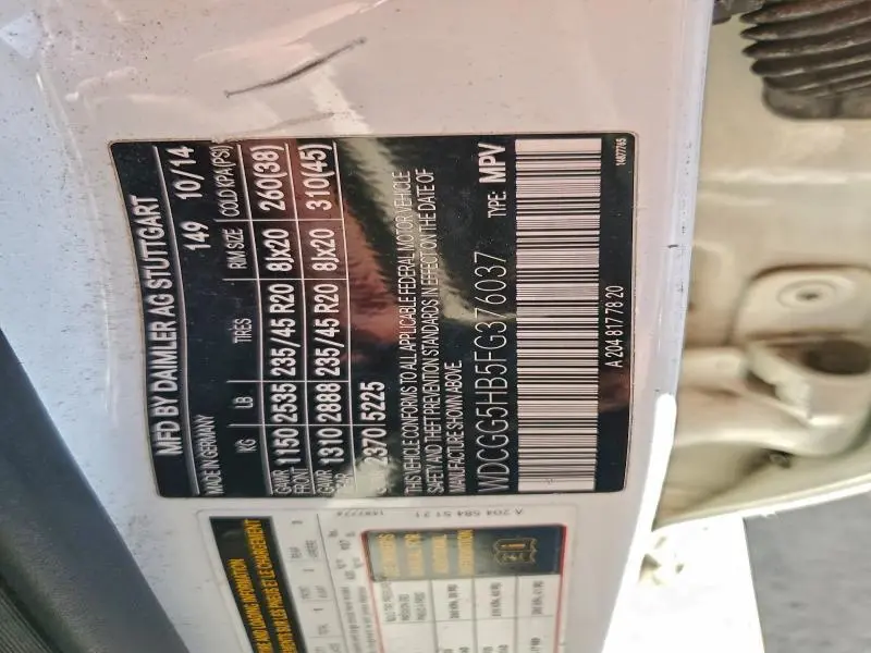 2015 MERCEDES-BENZ GLK 350  