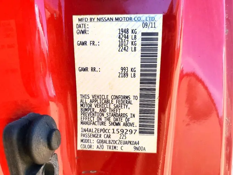 2012 NISSAN ALTIMA   
