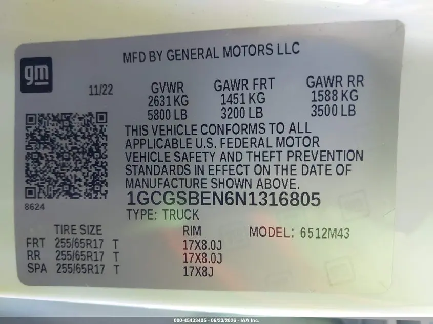 2022 CHEVROLET COLORADO 2WD  SHORT BOX WT
