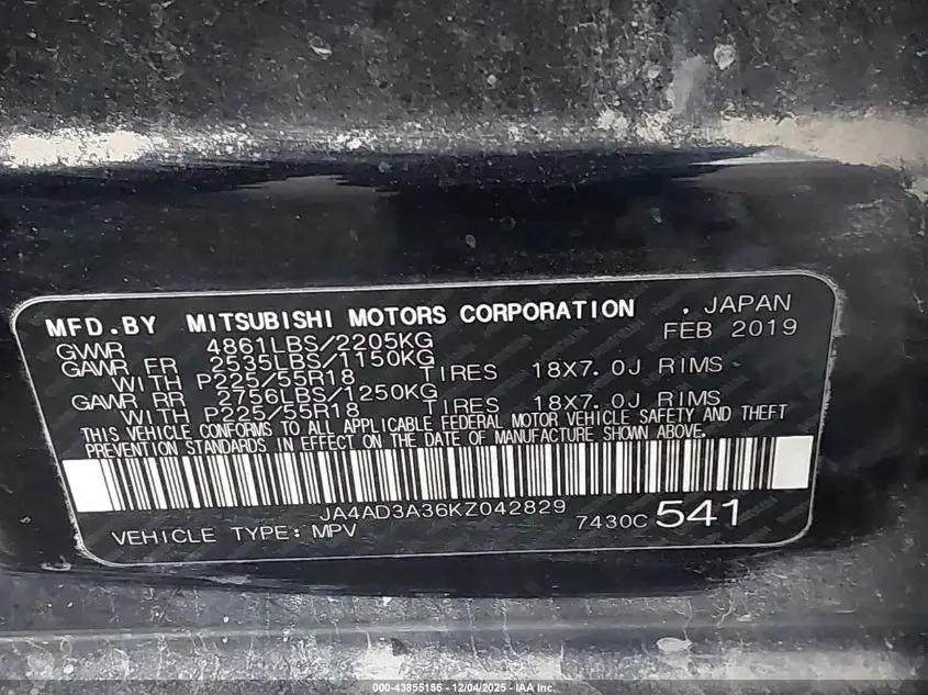 2019 MITSUBISHI OUTLANDER LE/SE/SEL