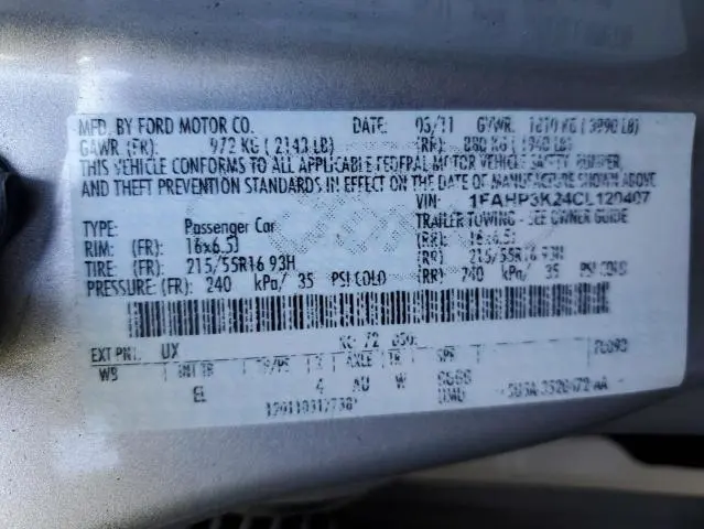 2012 FORD FOCUS SE  