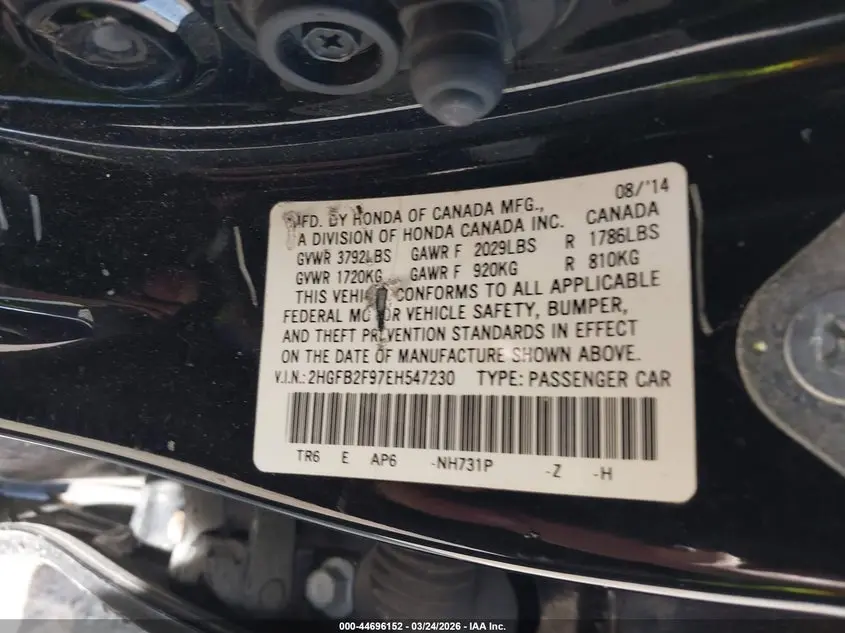 2014 HONDA CIVIC EX-L