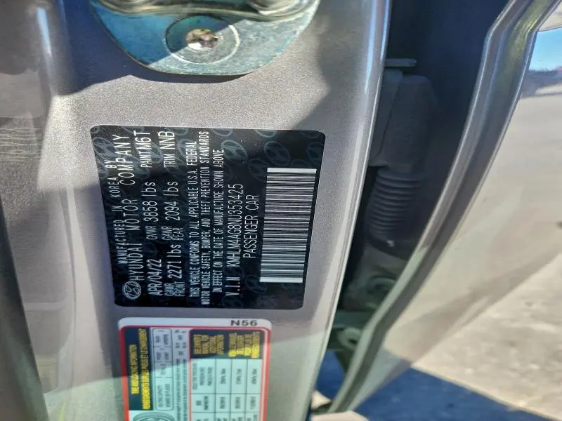 2022 HYUNDAI ELANTRA SEL  