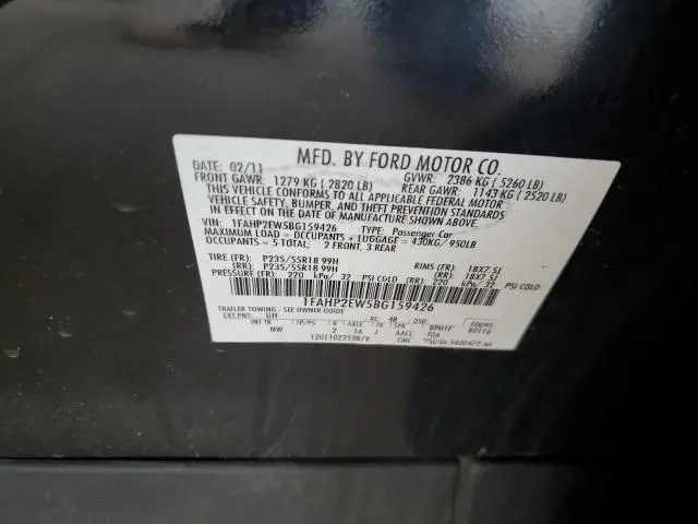 2011 FORD TAURUS SEL