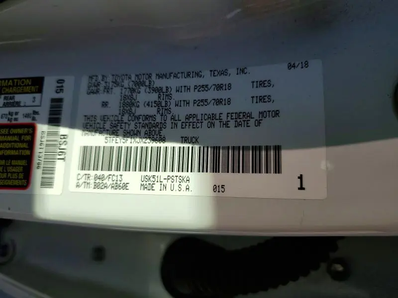 2018 TOYOTA TUNDRA SR5  