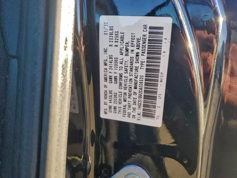 2012 HONDA ACCORD EXL  