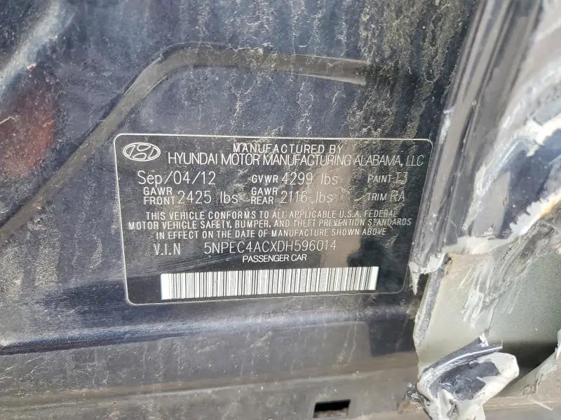 2013 HYUNDAI SONATA LIMITED  