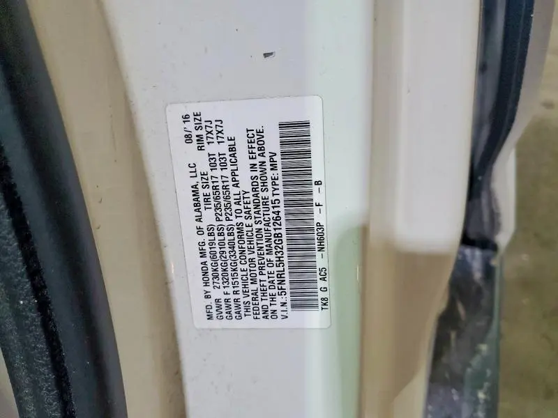 2016 HONDA ODYSSEY SE  