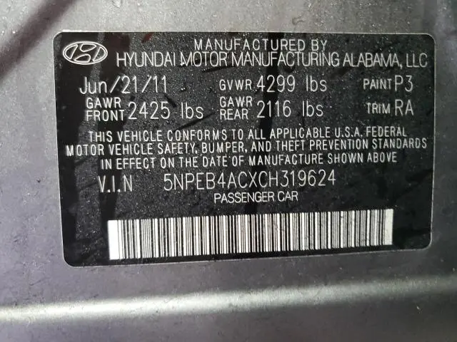 2012 HYUNDAI SONATA GLS  