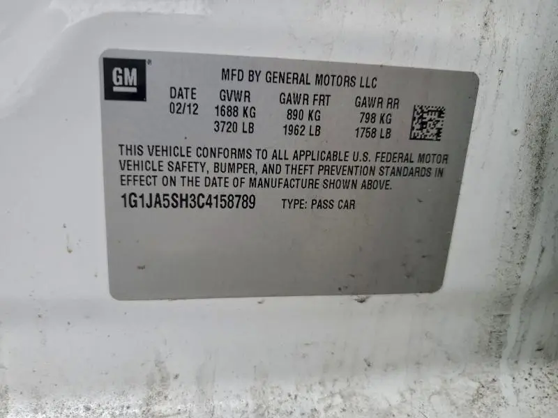 2012 CHEVROLET SONIC LS  