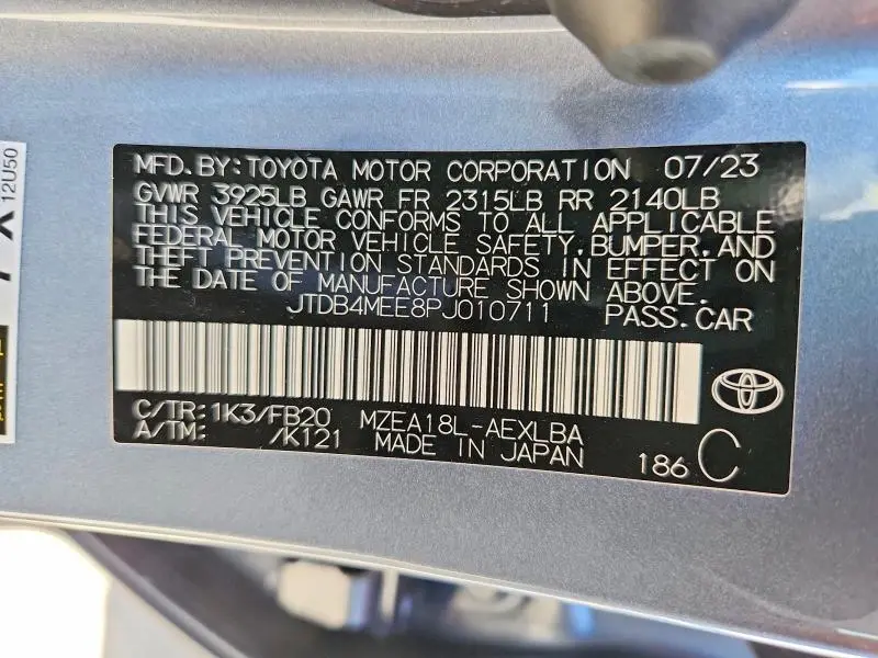 2023 TOYOTA COROLLA LE  
