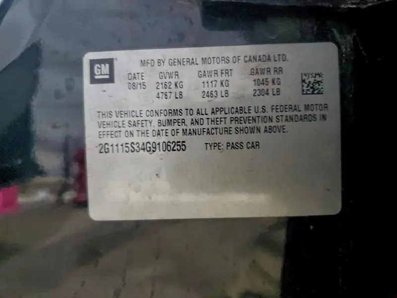 2016 CHEVROLET IMPALA LT  