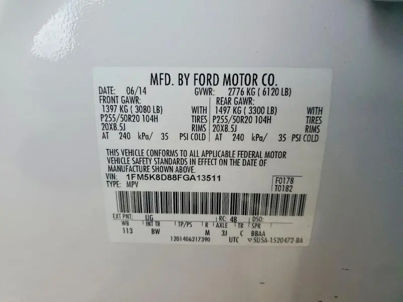 2015 FORD EXPLORER XLT  