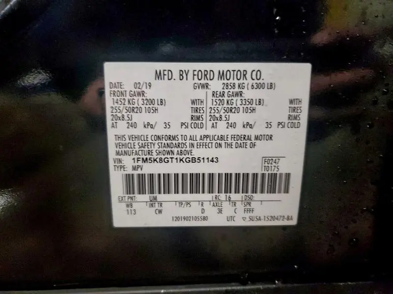 2019 FORD EXPLORER SPORT  