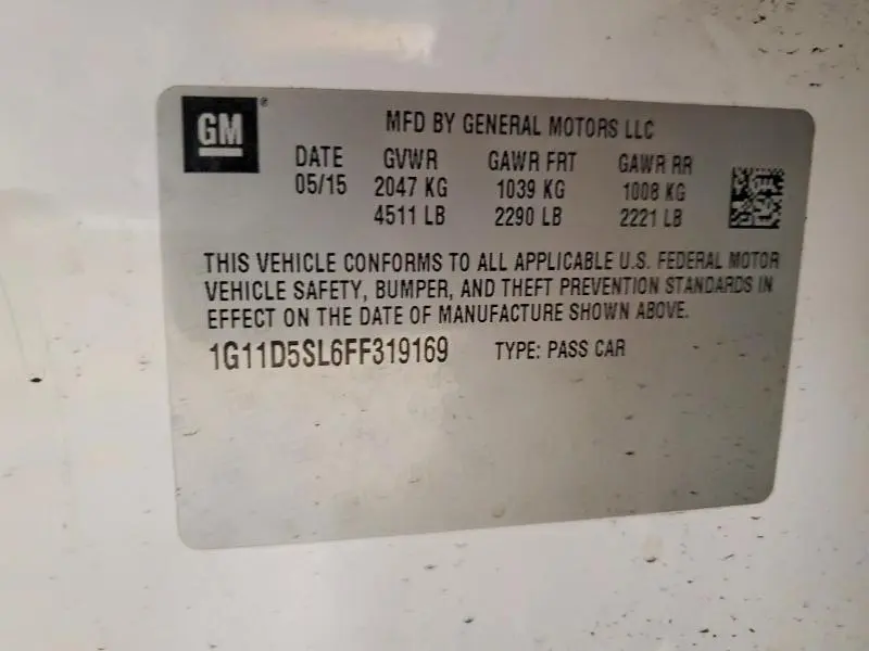 2015 CHEVROLET MALIBU 2LT  