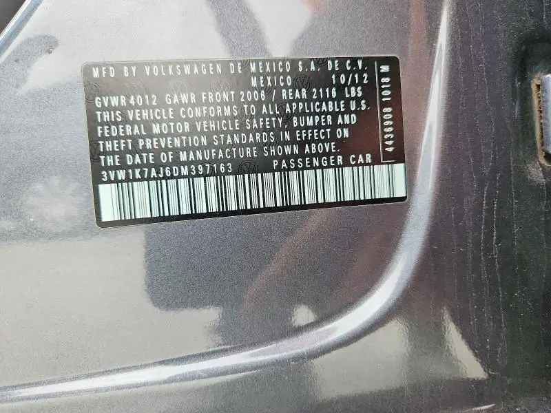 2013 VOLKSWAGEN JETTA BASE  