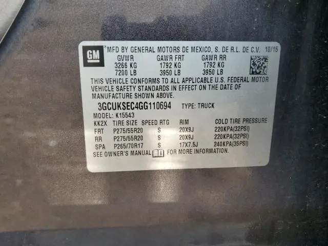 2016 CHEVROLET SILVERADO K1500 LTZ  