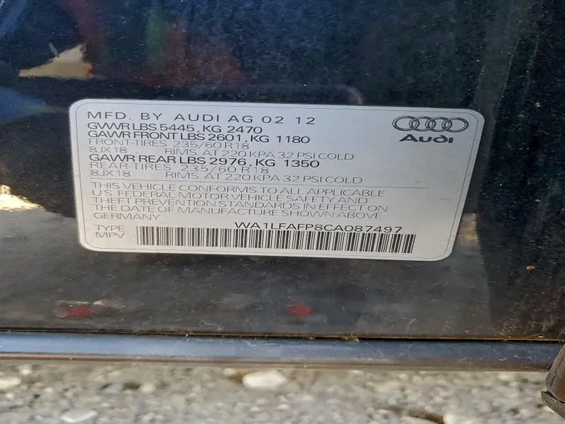 2012 AUDI Q5 PREMIUM PLUS  