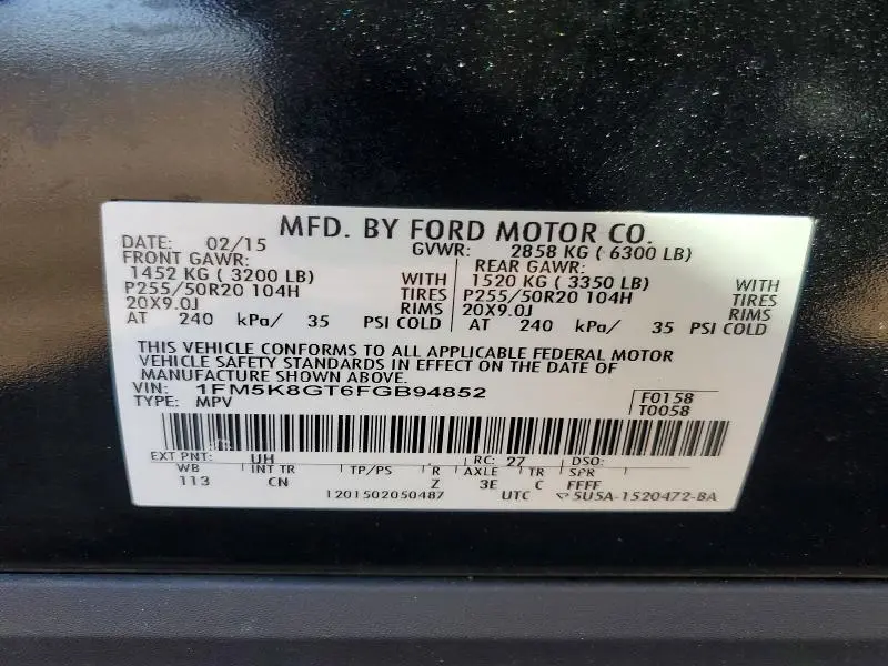 2015 FORD EXPLORER SPORT  