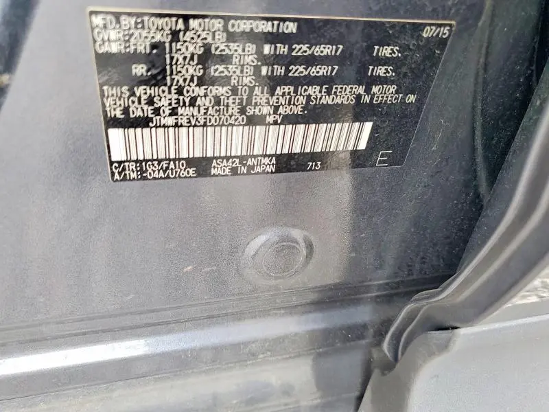 2015 TOYOTA RAV4 XLE  