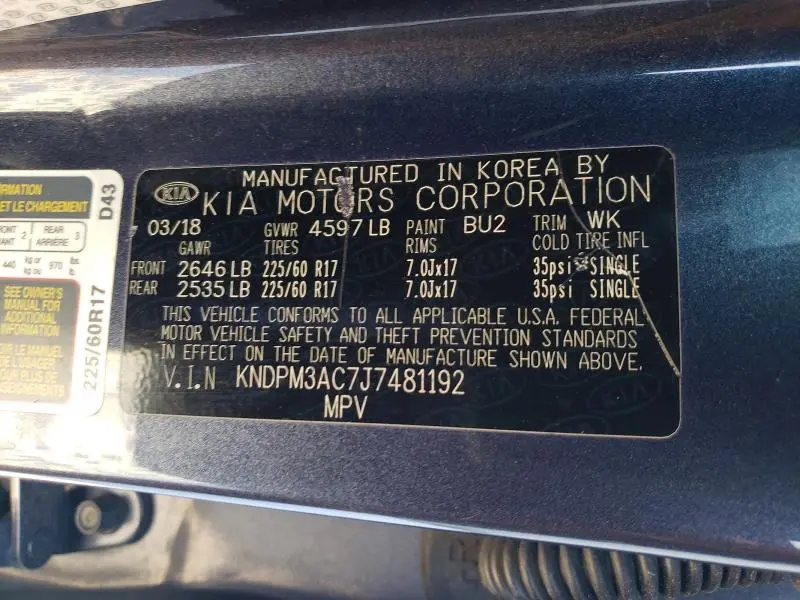 2018 KIA SPORTAGE LX  