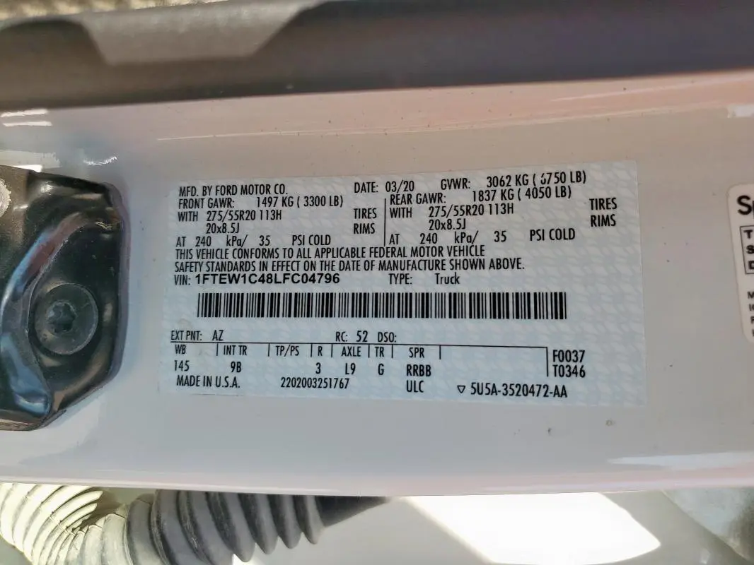 2020 FORD F150 SUPERCREW  