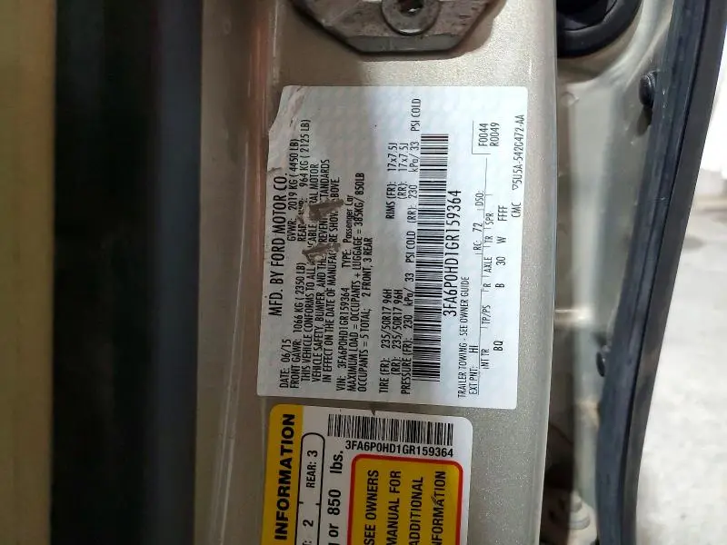 2016 FORD FUSION SE  