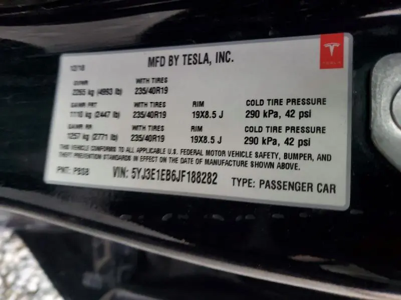 2018 TESLA MODEL 3   