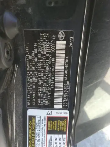 2014 TOYOTA CAMRY L  