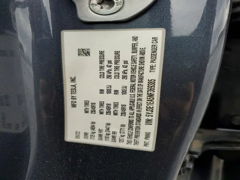 2022 TESLA MODEL 3   