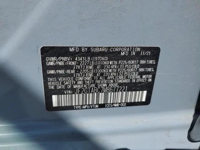 2021 SUBARU CROSSTREK   