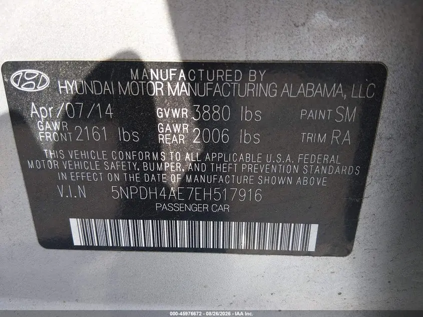 2014 HYUNDAI ELANTRA SE