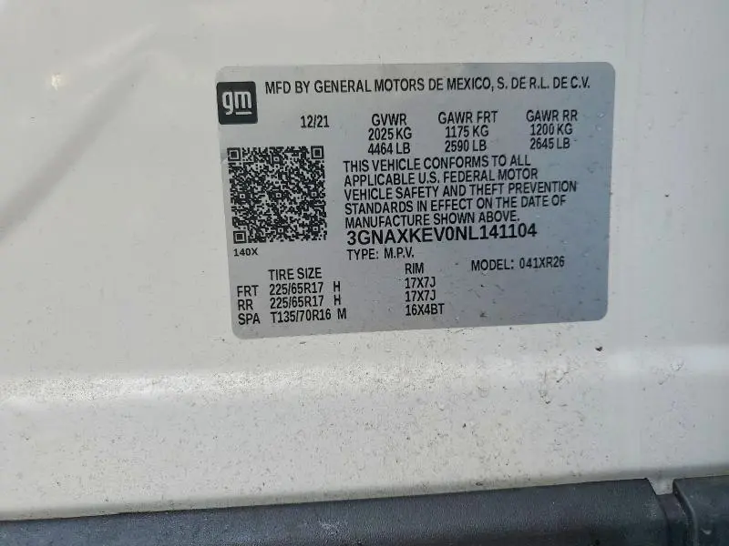2022 CHEVROLET EQUINOX LT  