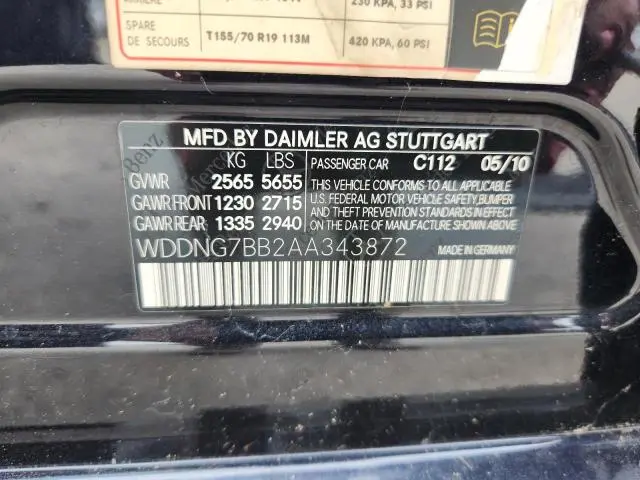 2010 MERCEDES-BENZ S 550  