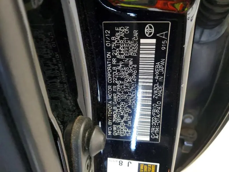 2012 TOYOTA PRIUS TWO  